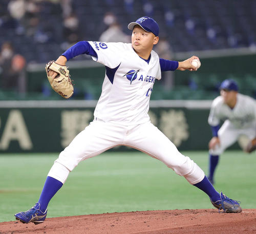エイジェック対NTT西日本 エイジェック先発の林(撮影・河野匠)