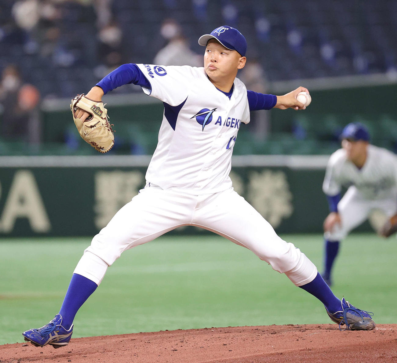 エイジェック対NTT西日本　エイジェック先発の林（撮影・河野匠）
