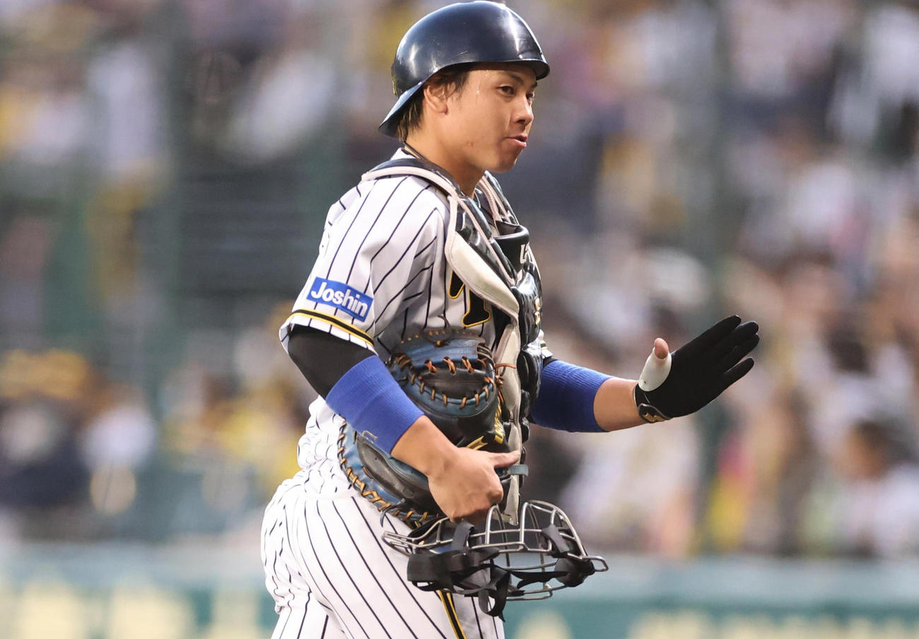 国内ＦＡ権を取得した阪神梅野隆太郎＝2021年11月7日