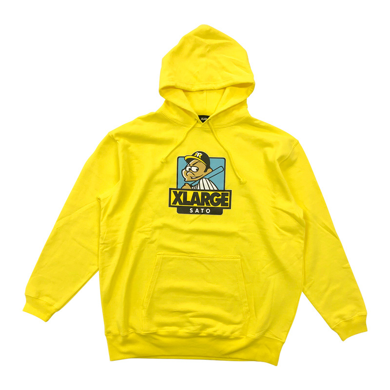 T－SHOP限定　XLARGE HOOD SWEAT FUNNY　佐藤輝明選手モデル（イエロー）（阪神タイガース公式オンラインショップより）