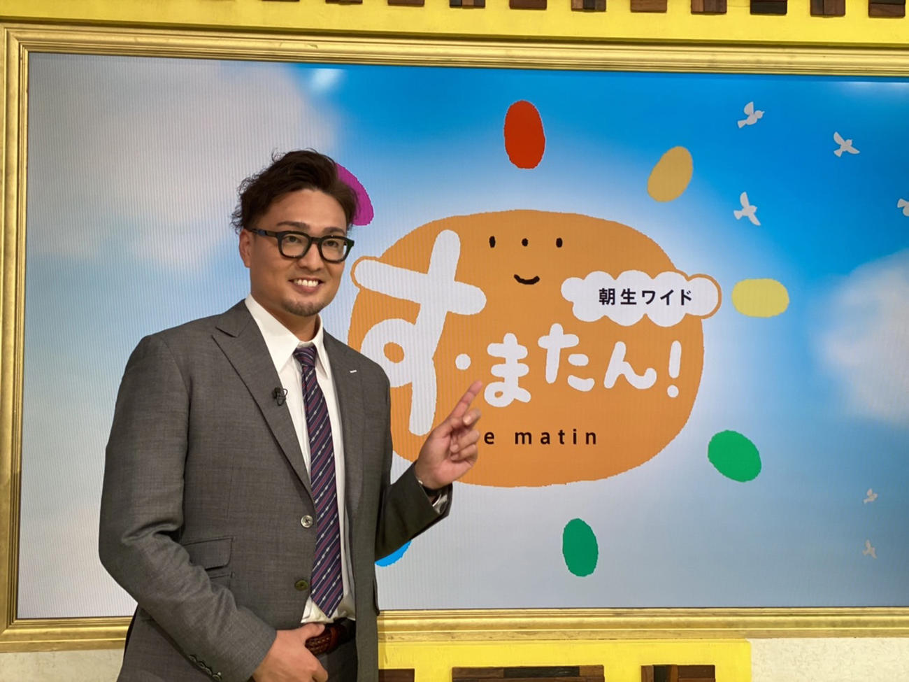 読売テレビ「朝生ワイド　す・またん！」に出演する阪神秋山（球団提供）