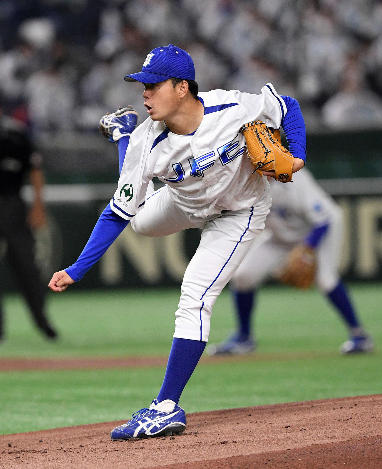 大阪ガス対JFE東日本　JFE東日本先発の平野（撮影・滝沢徹郎）