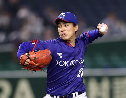 ENEOS対東京ガス　力投する東京ガス・三宮（撮影・鈴木正人）