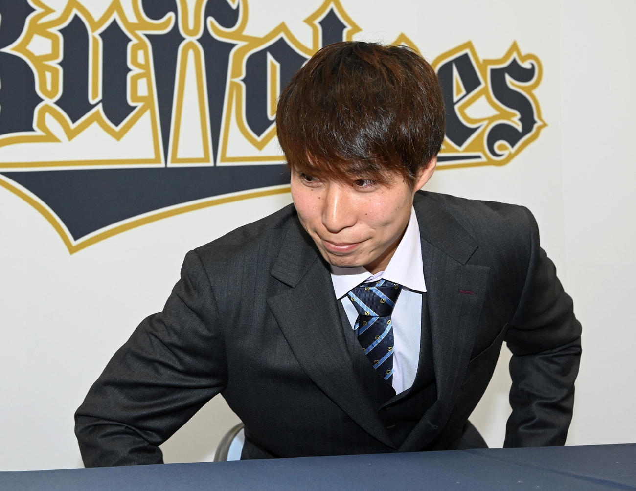 契約更改を保留したオリックス村西良太（撮影・前岡正明）