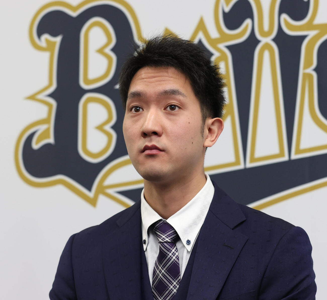 契約更改を終え会見を行うオリックス田嶋（撮影・清水貴仁）
