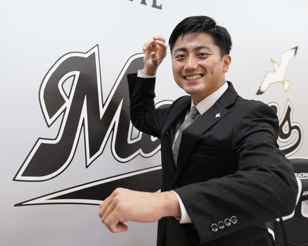 契約更改を終えたロッテ植田将太