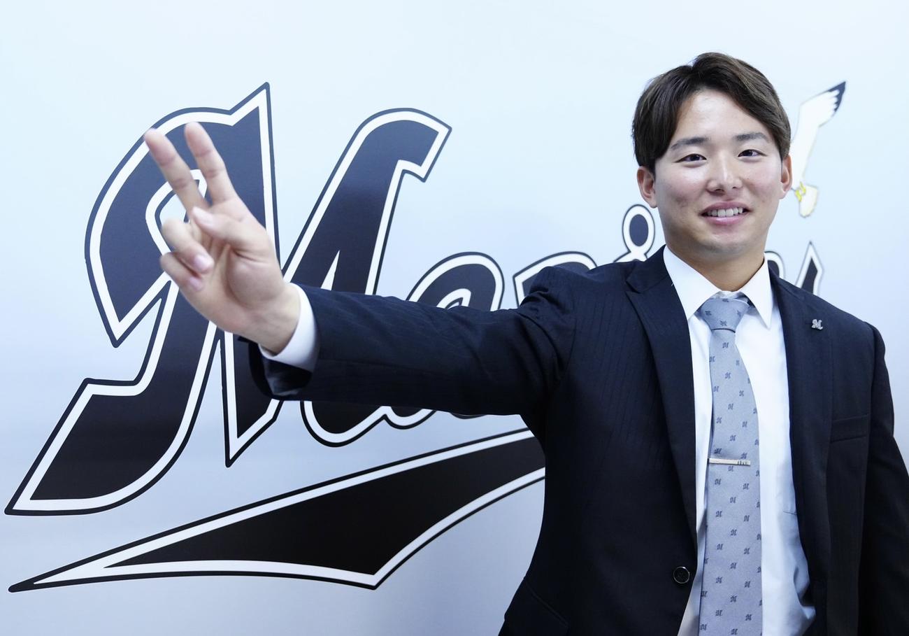 契約更改を終えたロッテ横山陸人