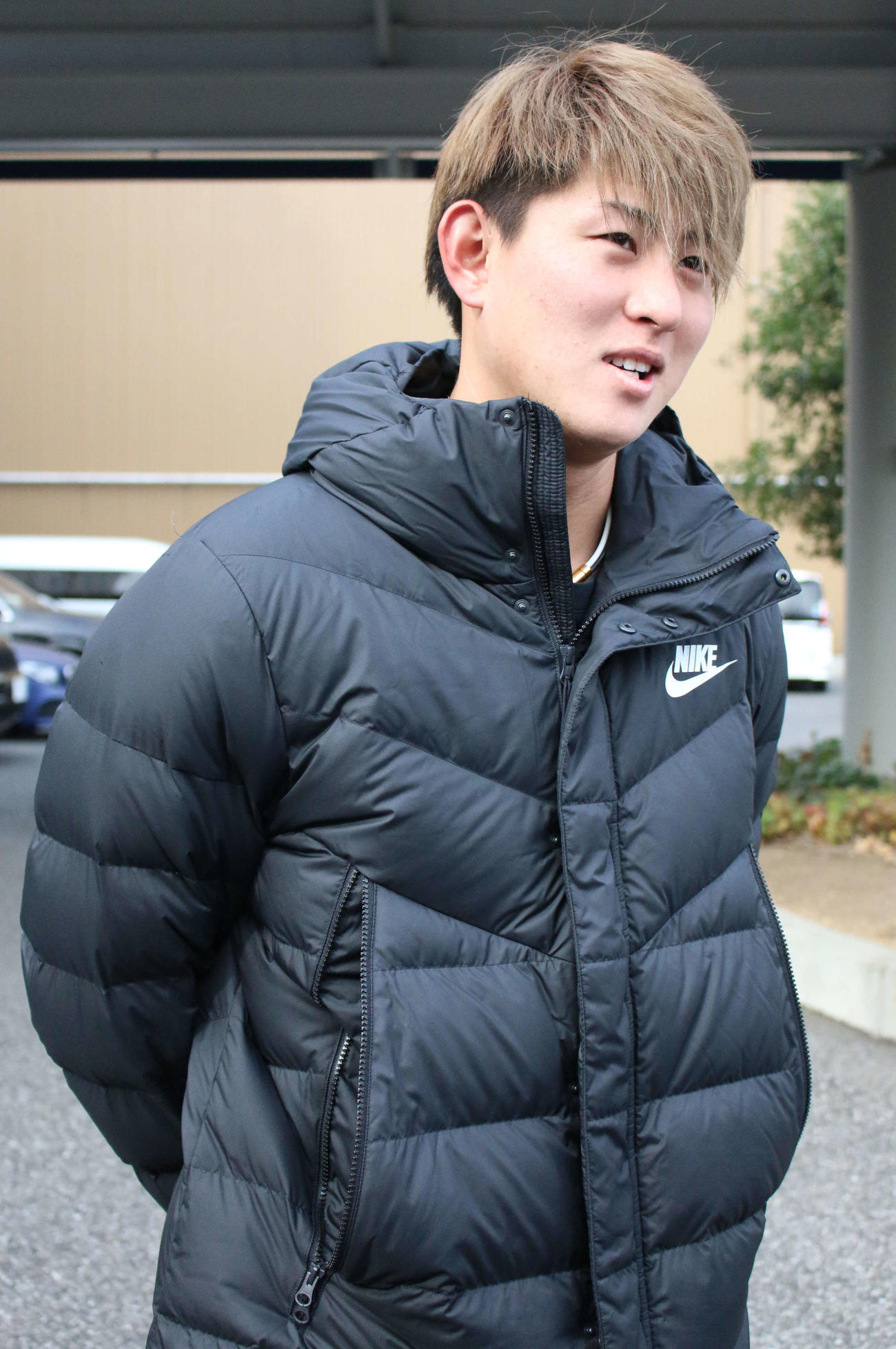 鎌ケ谷で自主練習した日本ハム姫野（撮影・木下大輔）