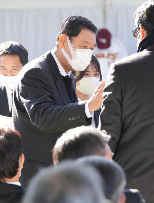 「野村克也をしのぶ会」に参列した田淵幸一氏（撮影・鈴木みどり）