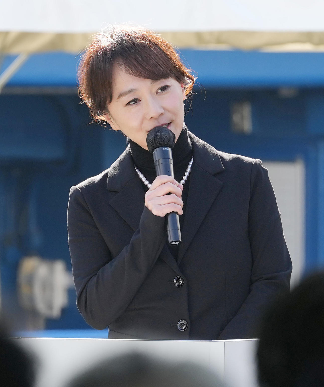「野村克也をしのぶ会」で司会を務める木佐彩子（撮影・菅敏）