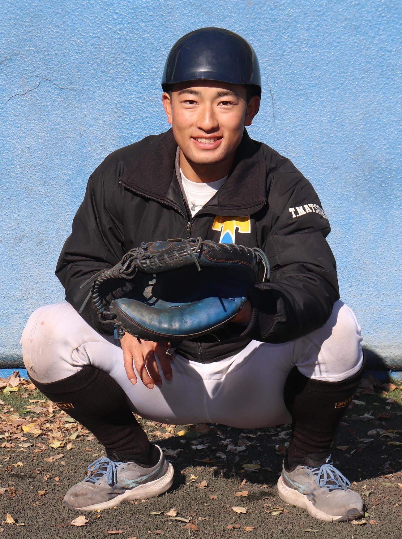今年の練習納めを終えた東大の新主将、松岡泰（撮影・古川真弥）