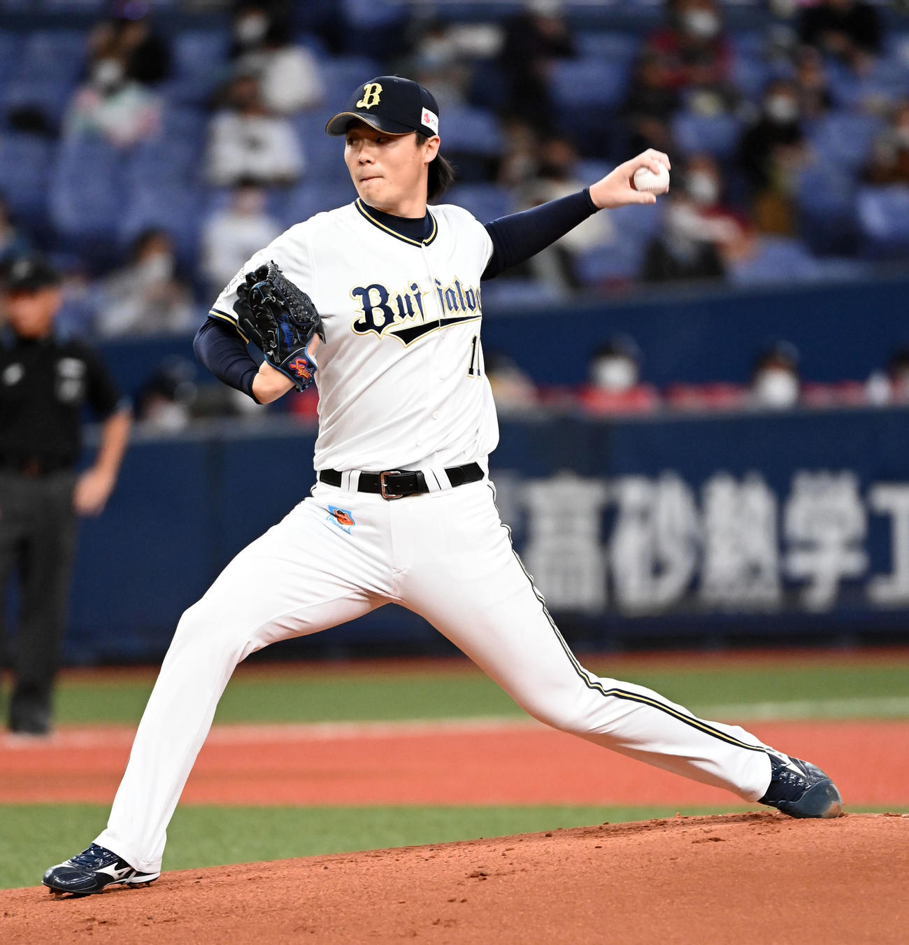オリックス対楽天24回戦　オリックス先発の山崎福也（2021年10月20日撮影）