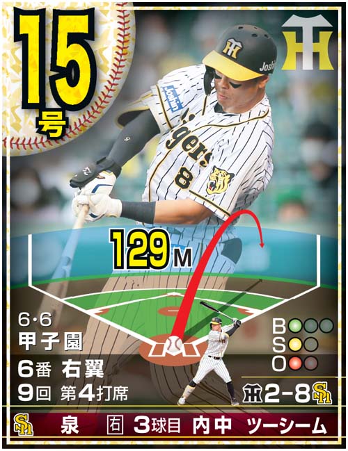 佐藤輝明24本塁打カード　15号