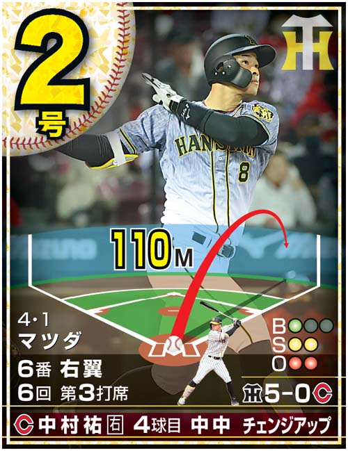 佐藤輝明24本塁打カード　2号