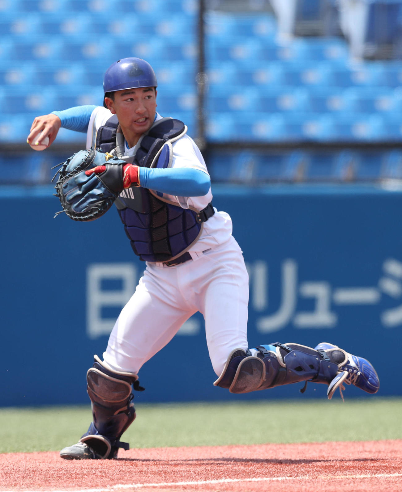 東大から捕手初のプロ入りを目指す松岡泰（21年5月9日撮影）