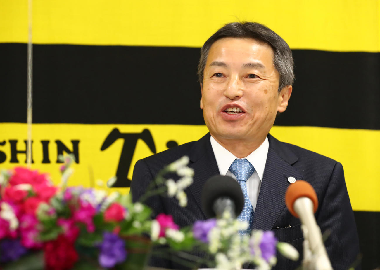 新たに代表取締役球団社長に就任する百北常務取締役（代表撮影）