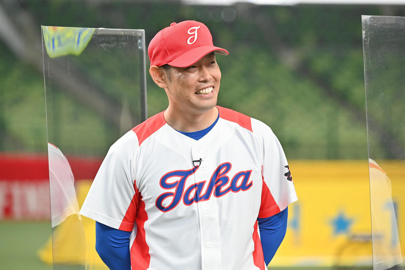 「とんえるずのスポーツ王は俺だ！！」の収録に臨む阪神原口（球団提供）