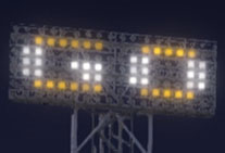 来シーズンから甲子園の照明がLED化され映像・音響設備と連動した照明演出のイメージ画像（球団提供）