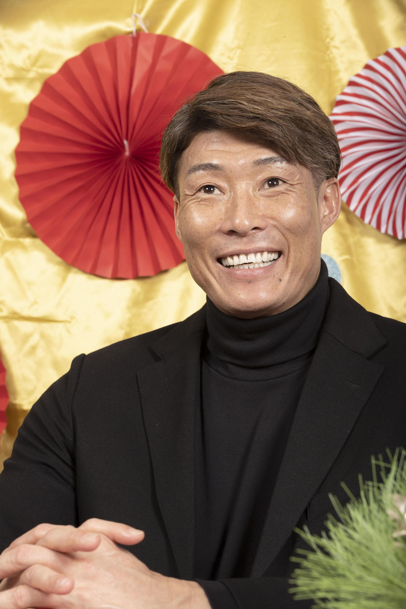 笑顔で対談する阪神糸井（撮影・前田充）