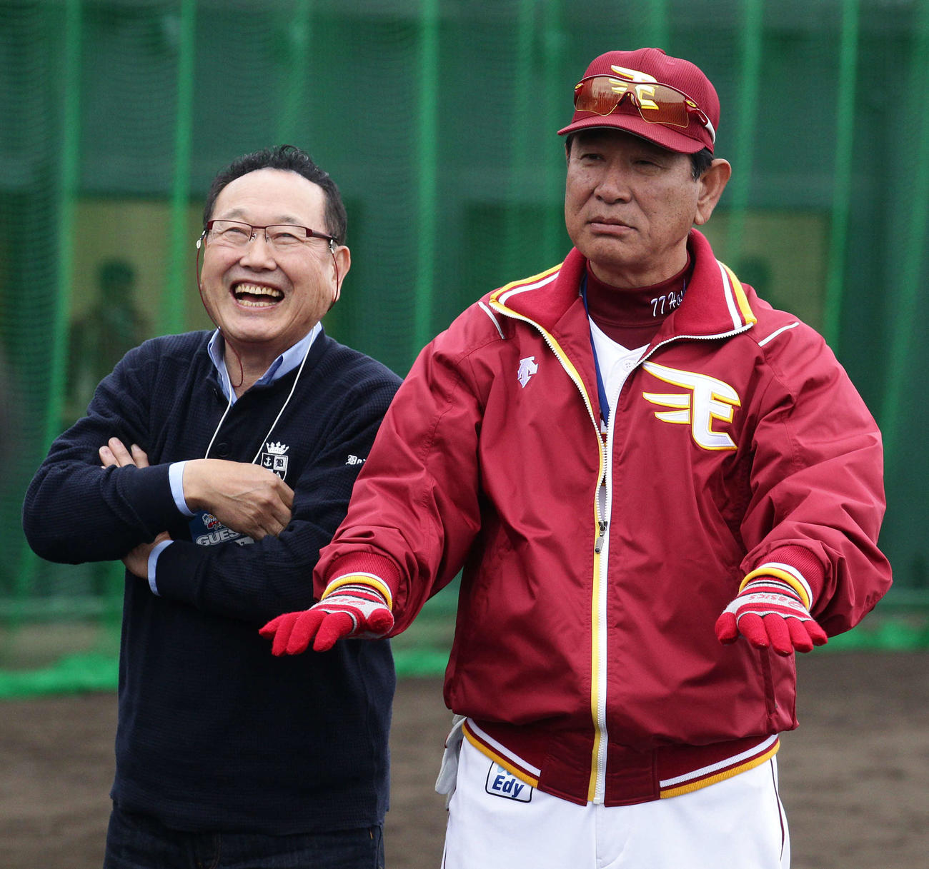 星野仙一監督と板東英二氏（2012年2月17日撮影）