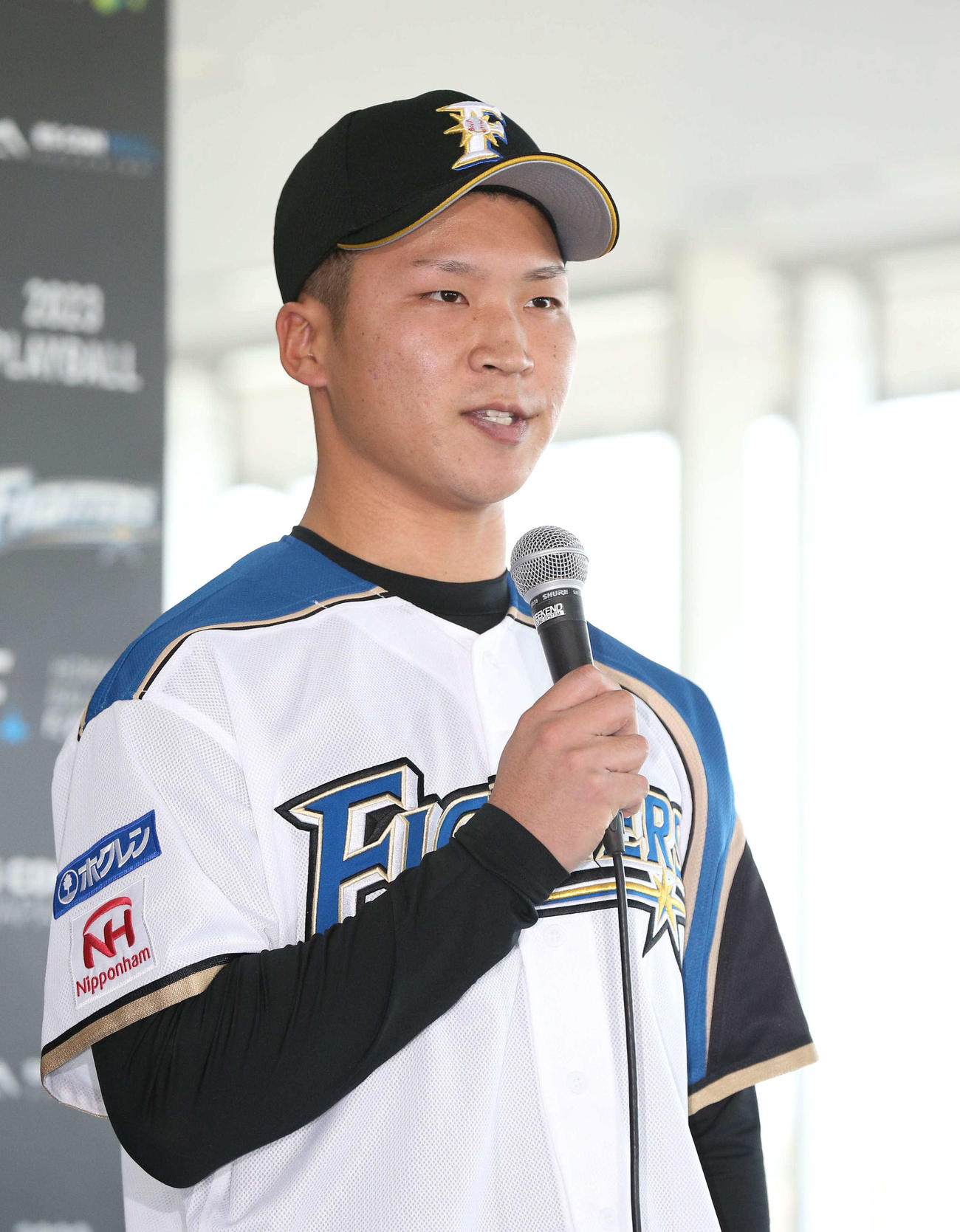 日本ハム6位指名の長谷川威展（2021年12月5日撮影）