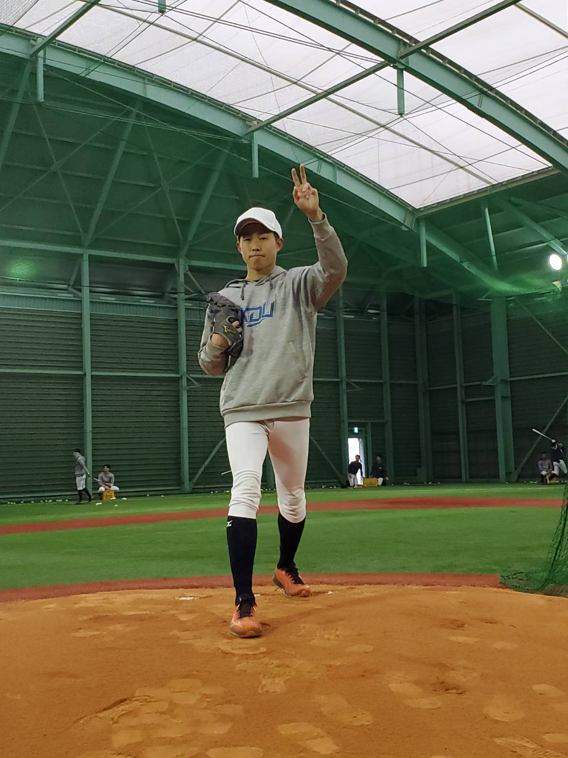 近大野球部が始動し、今秋ドラフト候補の久保はプロへの思いを明かした