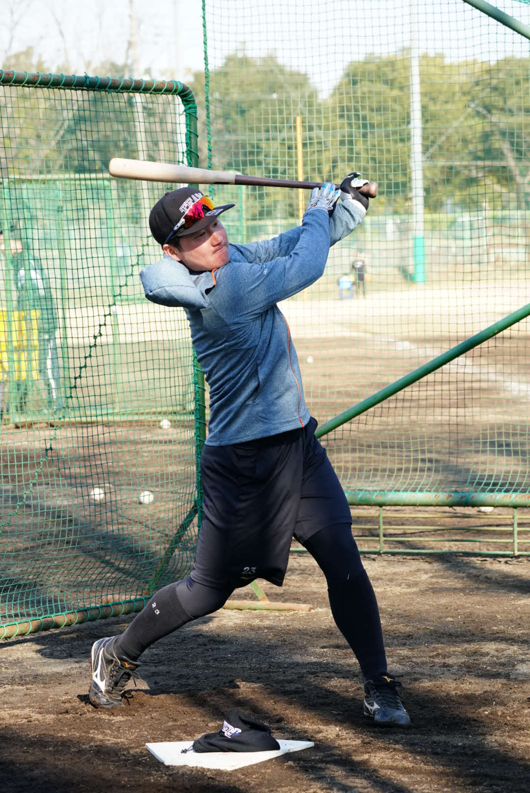 打撃練習に励む日本ハム渡辺（球団提供）