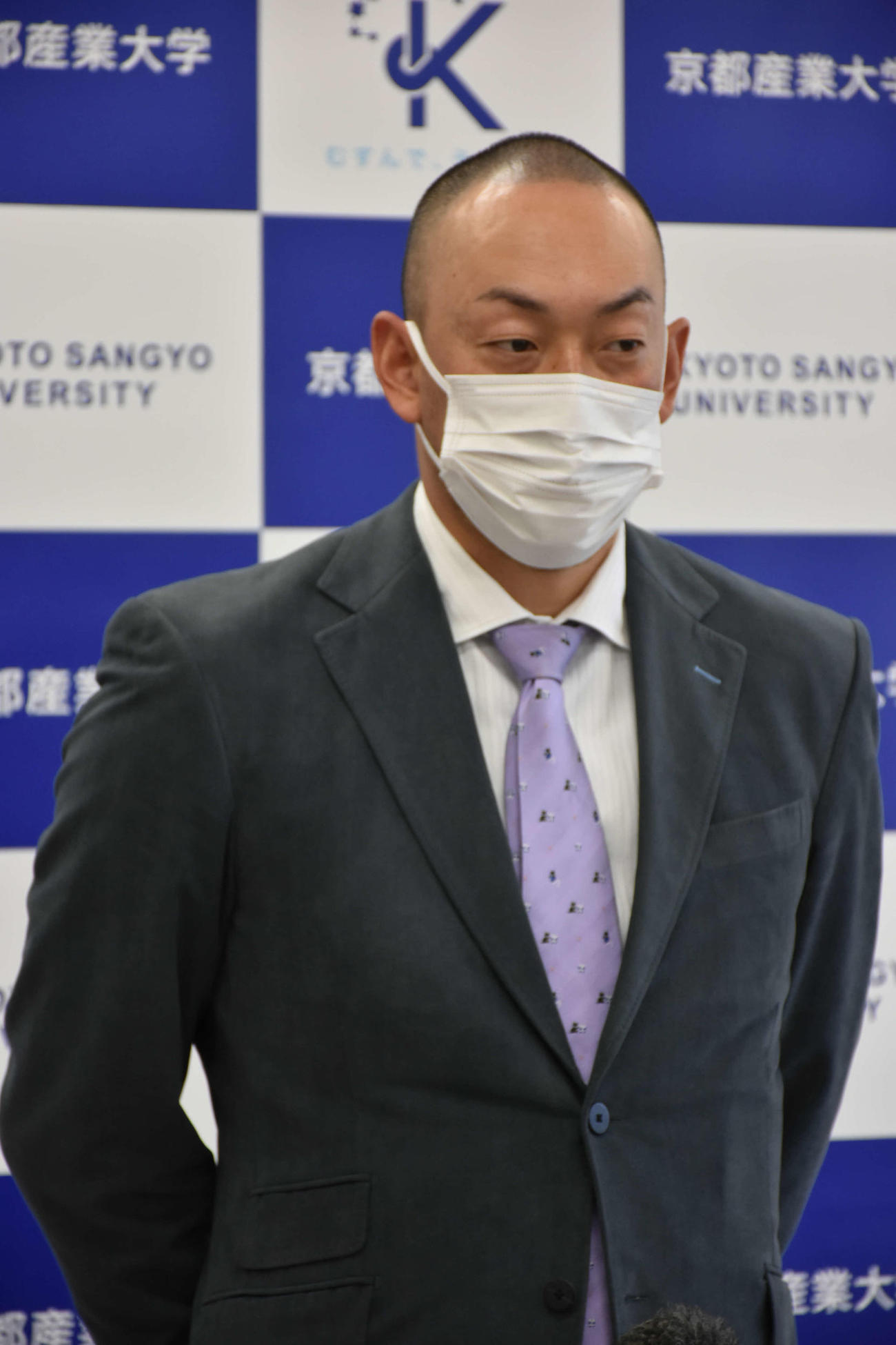 母校・京産大で優勝報告を行ったオリックス平野佳寿投手（撮影＝真柴健）