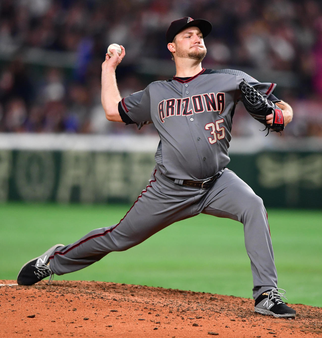 18年11月、日米野球で投球するダイヤモンドバックス時代のアンドリース