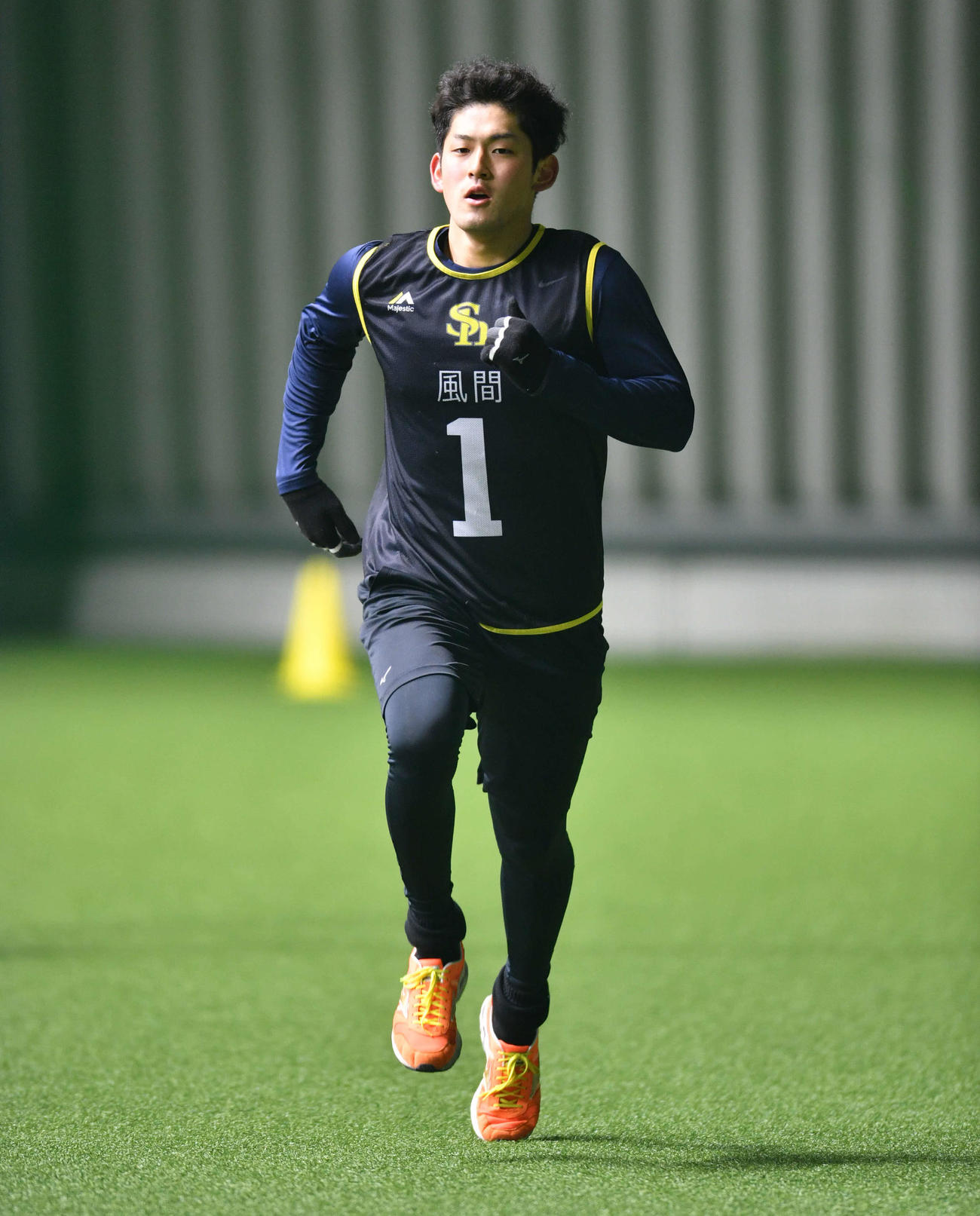 走り込みを行う風間（撮影・岩下翔太）