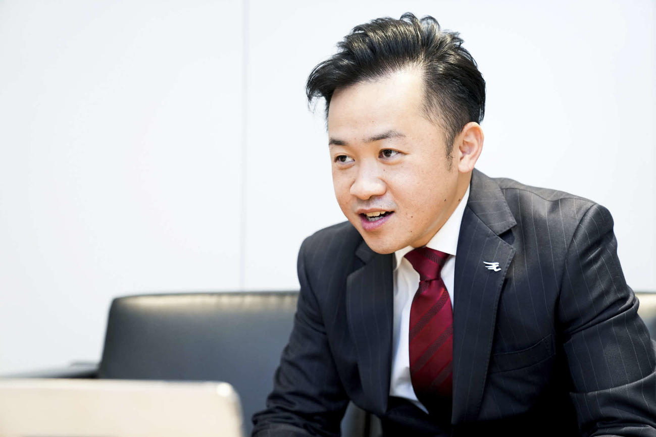 オンラインで取材に答える楽天米田陽介社長（楽天野球団提供）