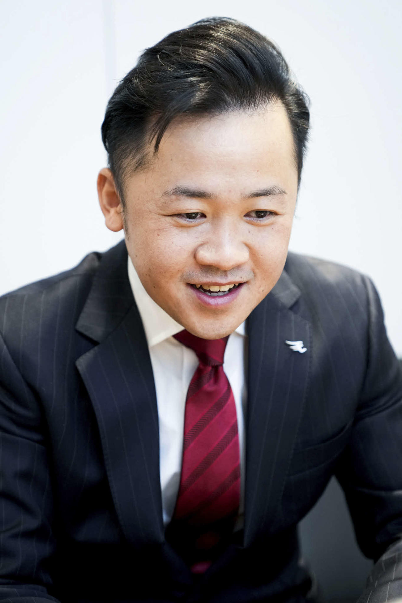 オンラインで取材に答える楽天米田陽介社長（楽天野球団提供）