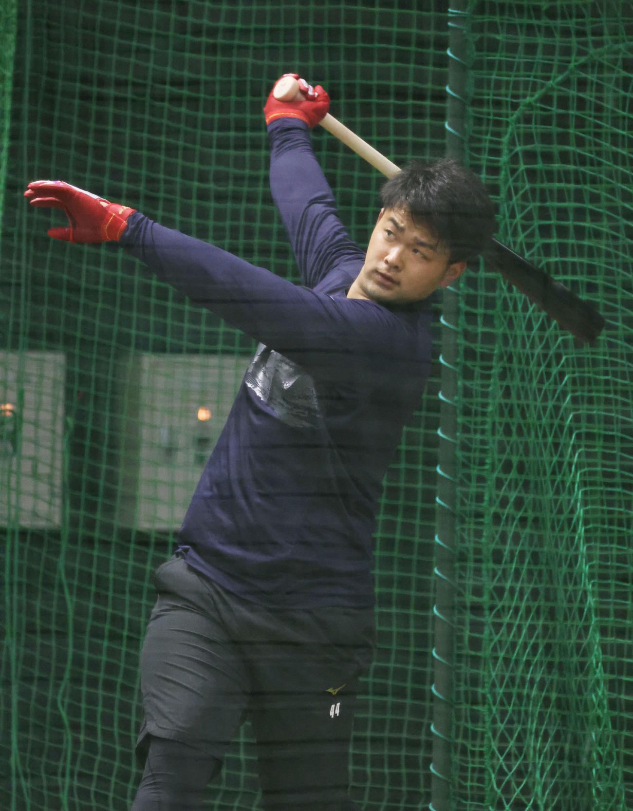 合同自主トレで打撃練習をする広島林（撮影・加藤孝規）