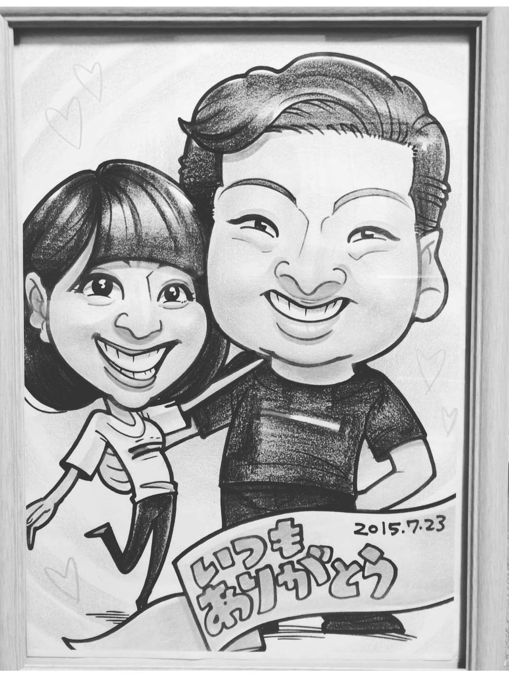 結婚を公表したオリックス小木田と夫人の2ショットイラスト（小木田のインスタグラムから）