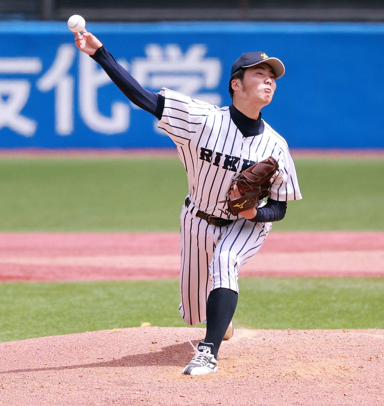 21年5月、フレッシュトーナメント明大戦で先発した沖
