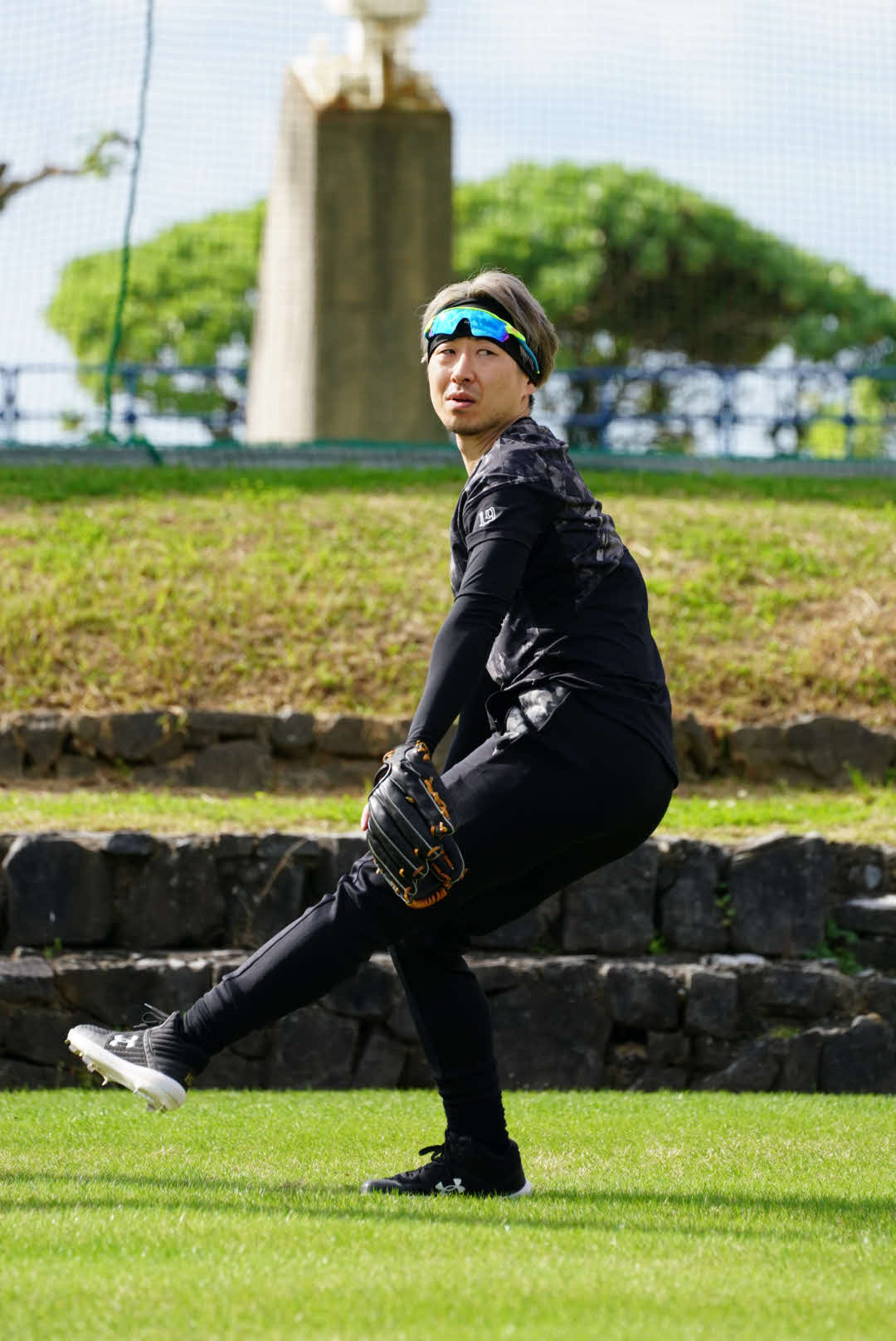 先乗り自主トレをおこなった日本ハム金子（球団提供）