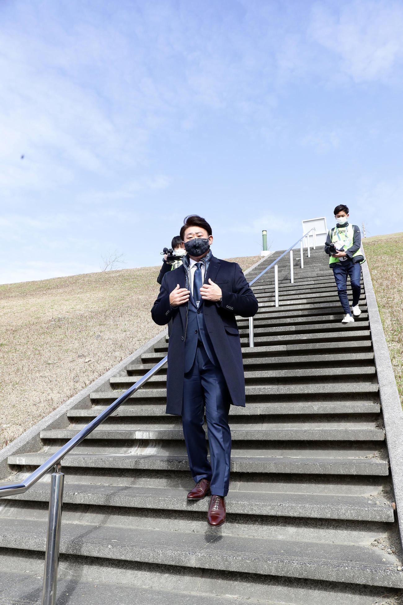 西武キャンプを視察に訪れた松坂大輔氏（撮影・浅見桂子）