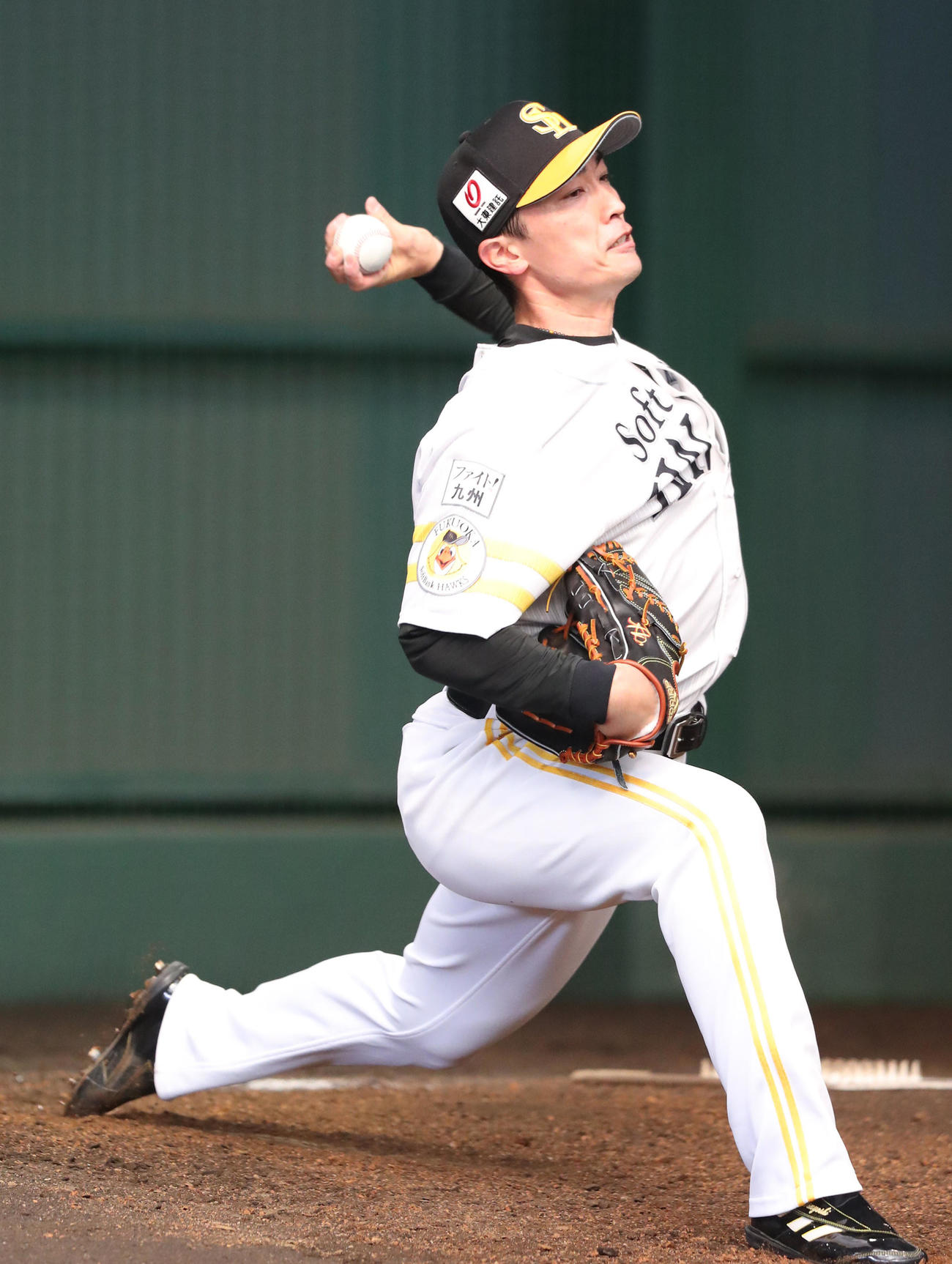 ブルペンに入った和田毅（撮影・梅根麻紀）