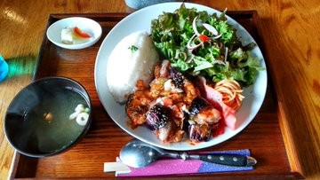 宮崎・ヌーサヘッズ「とりとナスのソテー　チーズサルサソース」