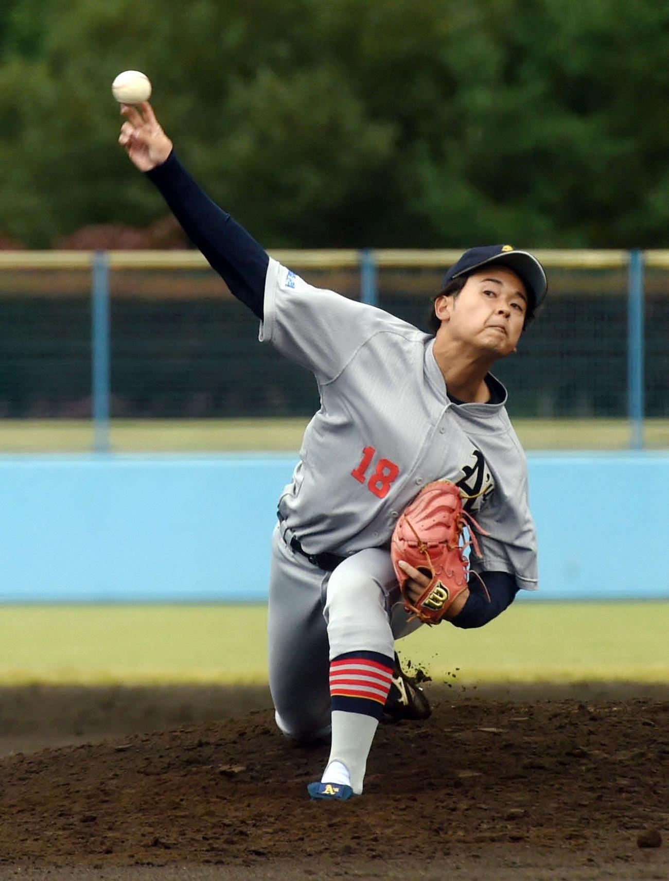 昨年10月、富士大戦で先発した三野宮