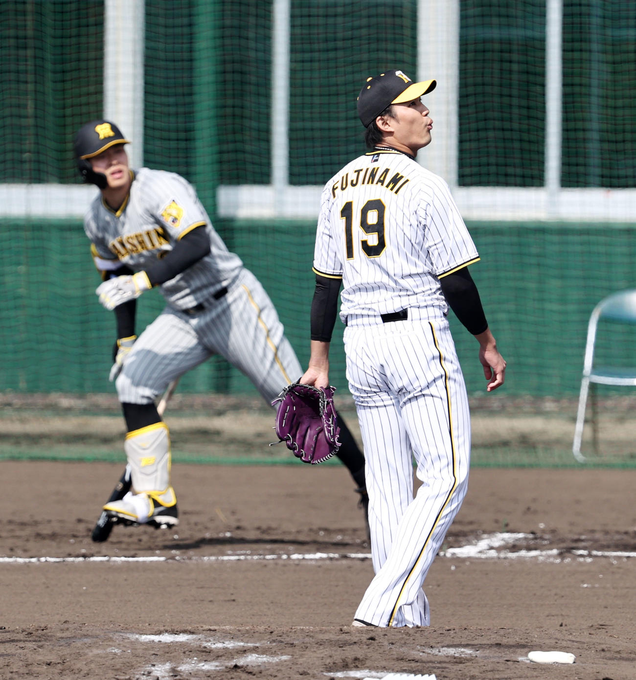 2回裏紅組無死、藤浪は佐藤輝に左越え本塁打を被弾（撮影・加藤哉）