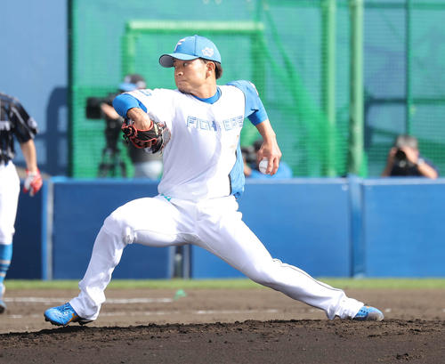 日本ハム紅白戦で登板した福田（撮影・河野匠）