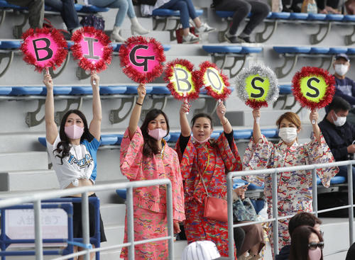 練習試合　日本ハム対阪神　球場に現れたBIGBOSSガールズ？　（撮影・河野匠）