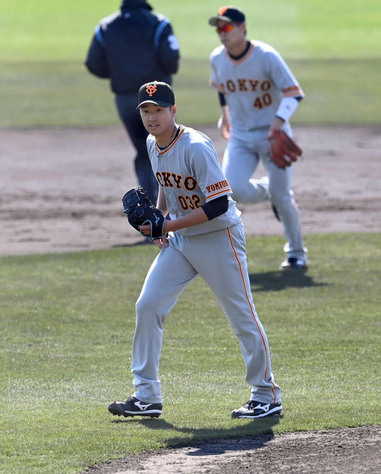 巨人紅白戦　紅組先発の堀田は無失点でマウンドを降りる（撮影・たえ見朱実）
