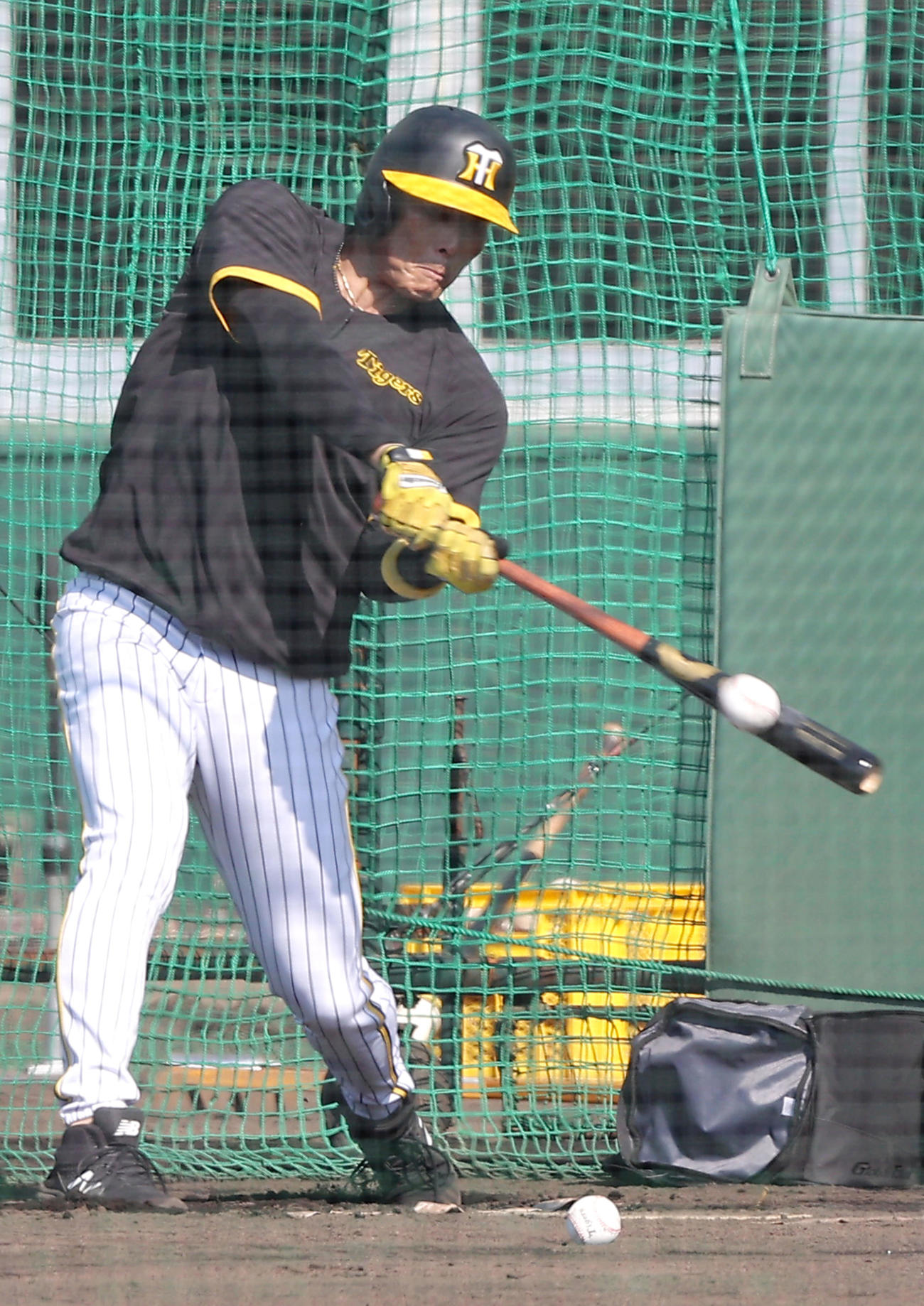 フリー打撃で汗を流す糸井嘉男（撮影・上山淳一）
