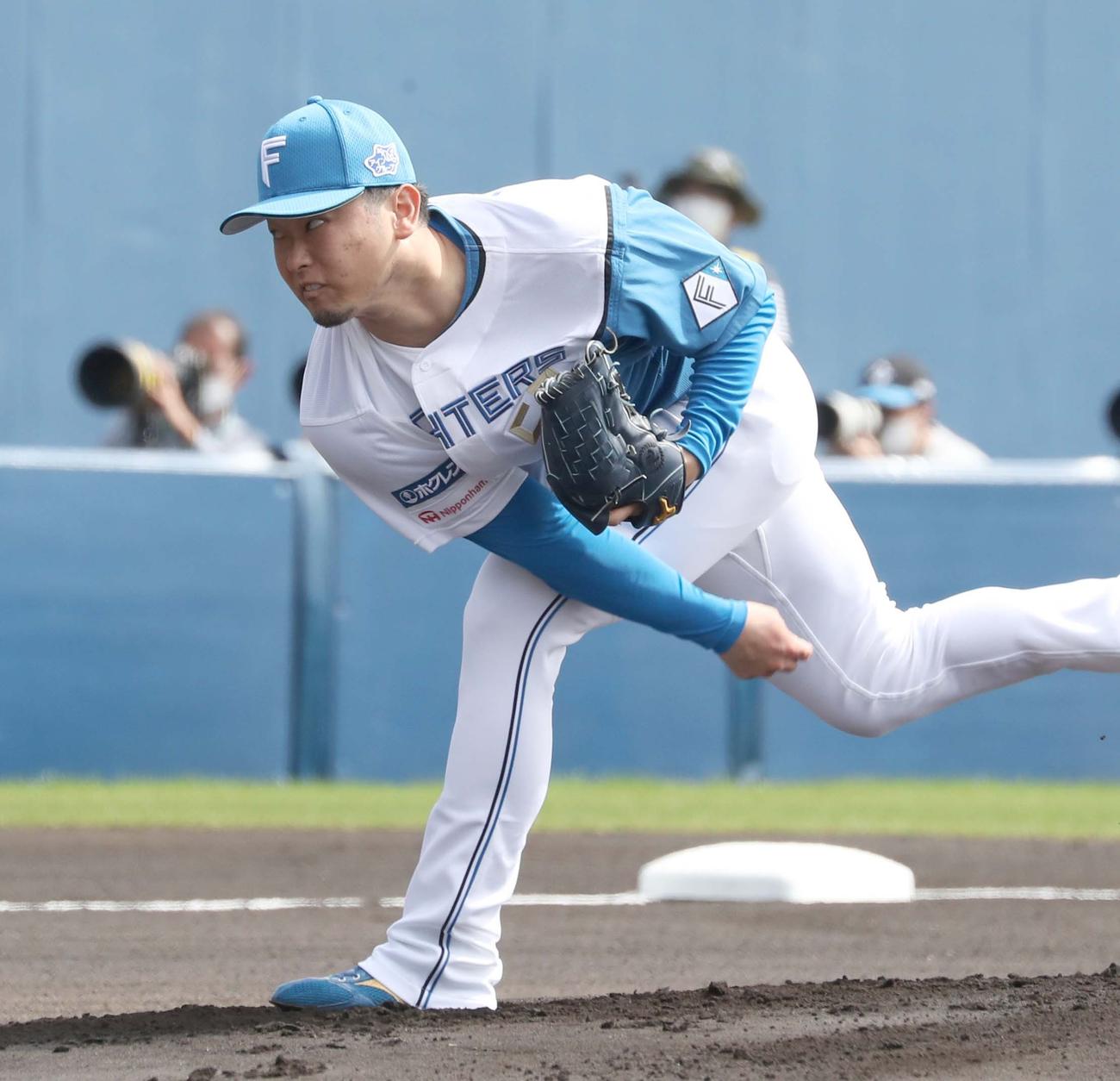 日本ハム対阪神　日本ハム先発の池田（撮影・黒川智章）