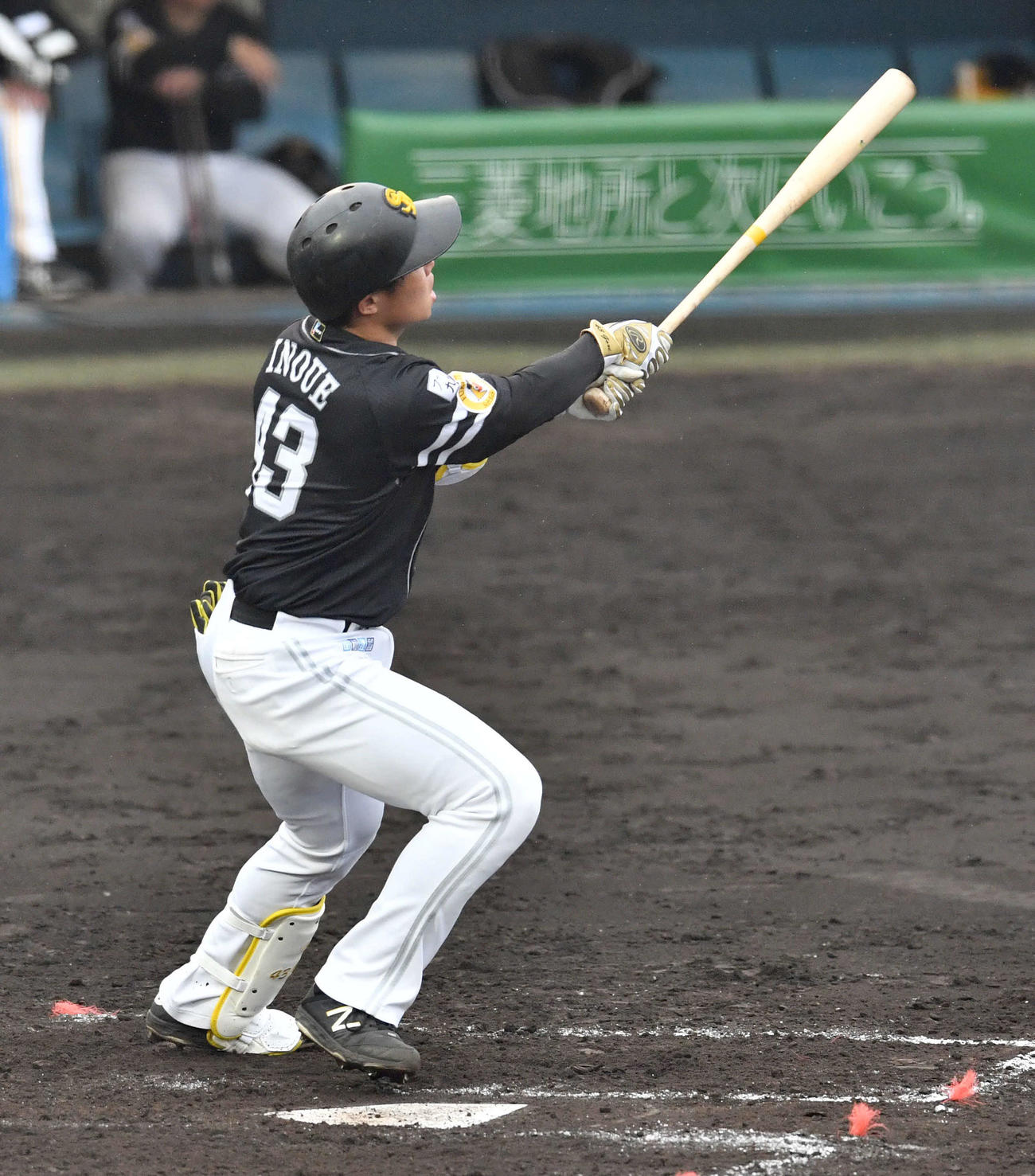 6回表紅組1死一塁、井上は左越え2点本塁打を放つ（撮影・岩下翔太）