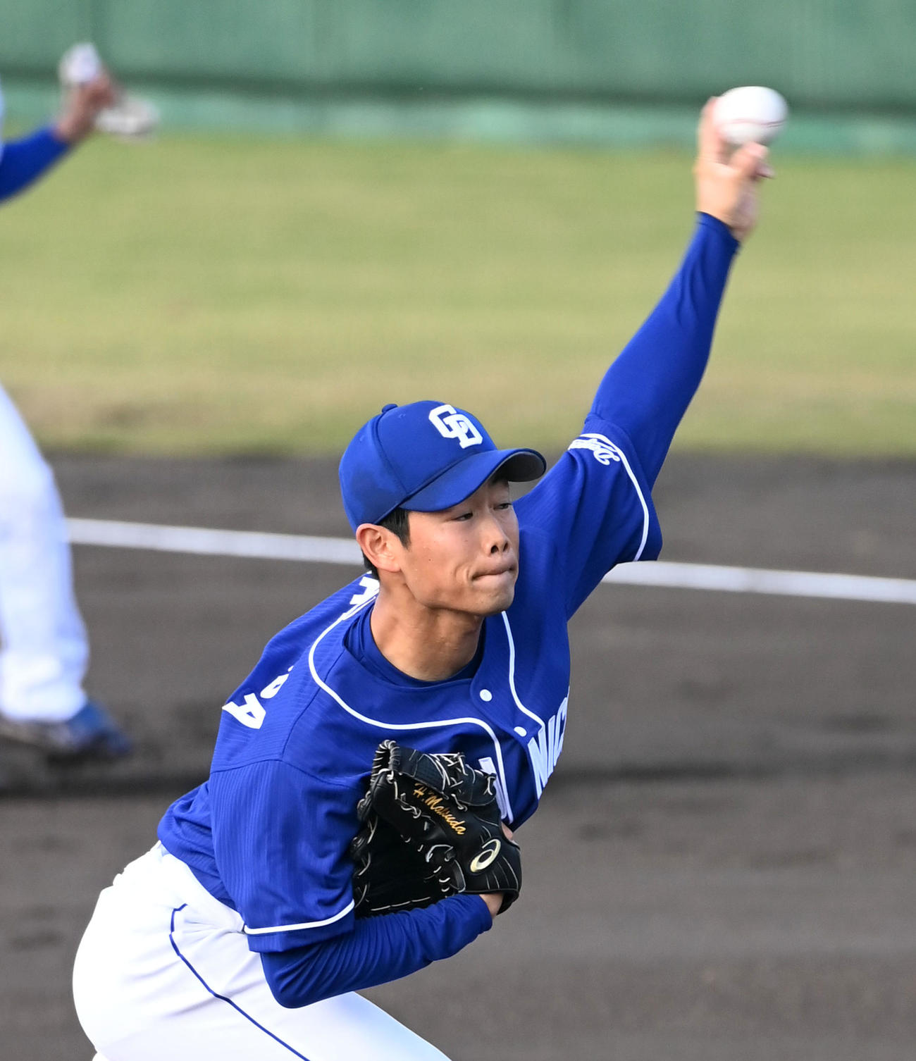紅白戦　紅組先発の松田（撮影・前岡正明）