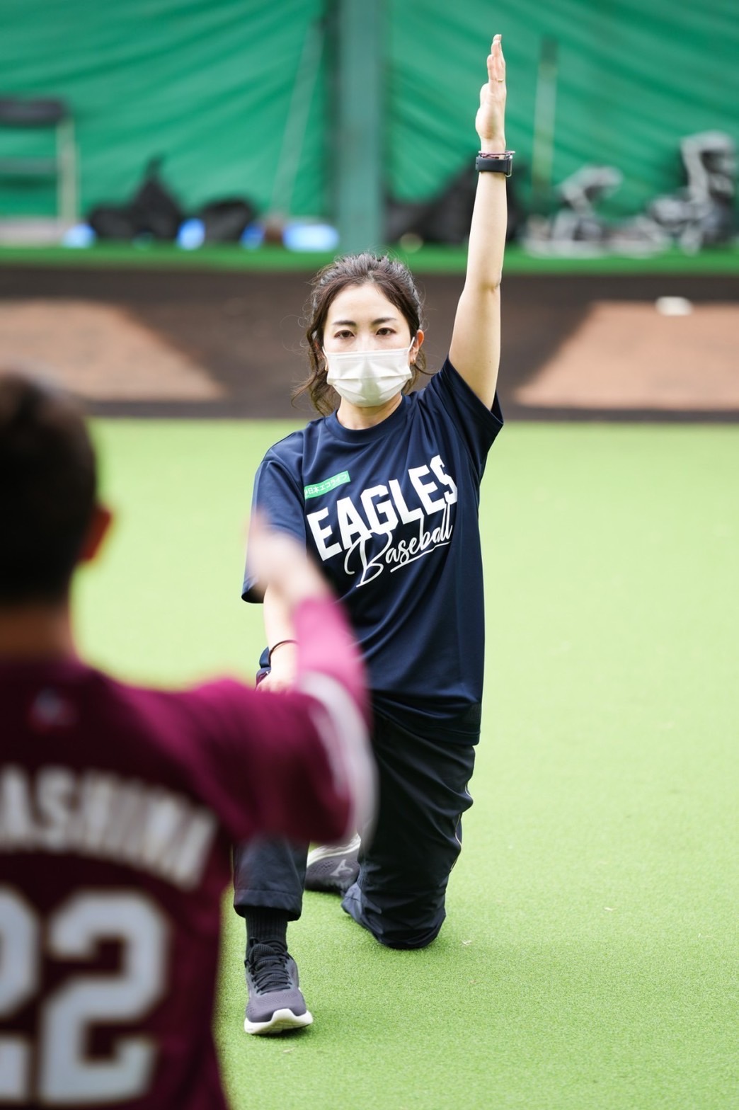 楽天1軍キャンプでピラティスを指導した講師の高田美佳さん（提供楽天野球団）