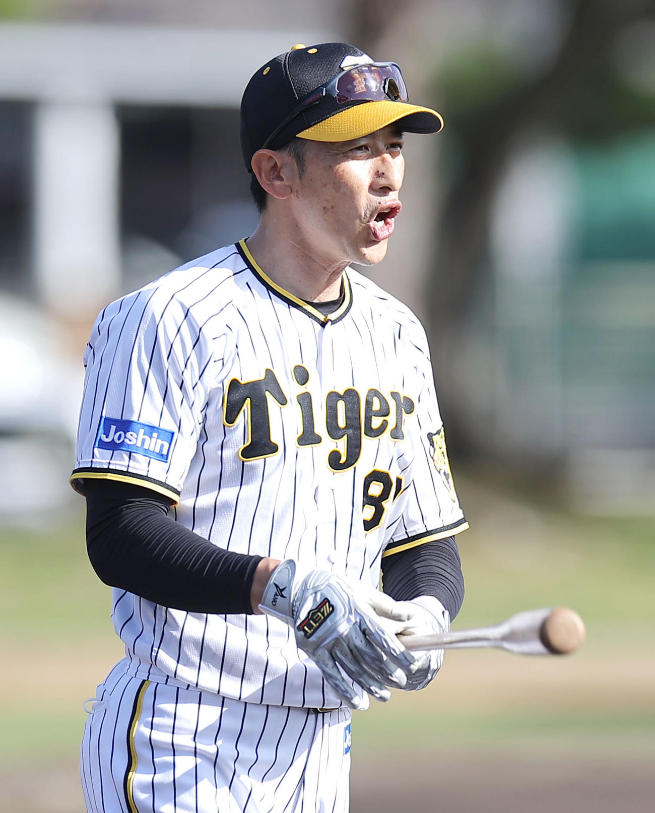 デスノックで声を上げる矢野監督（撮影・上山淳一）